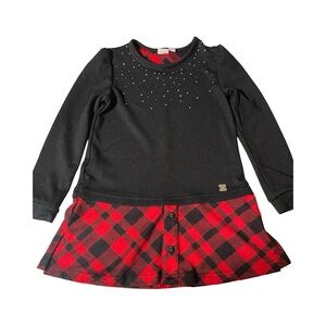 Deux par Deux Black and Red Plaid Kids Matching Set